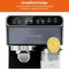 CAFETERA EXPRESO-CAPUCHINO-LATE CHEFMAN PRO PLUS 6 EN 1-TOUCH-CAPSULA- CON 20 BARES 1.8LTS NEGRO