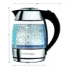 TETERA ELECTRICA CHEFMAN INALAMBRICA 1.8LTS-LUCES LED-BOTON- INFUSOR JARRA DE CRISTAL ACERO INOX.