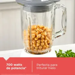 LICUADORA BLACK DECKER ICE CRUSH 8 VEL. 700W JARRA VIDRIO 1.25LTS JARRA PLASTICO 1.65LTS BLANCA