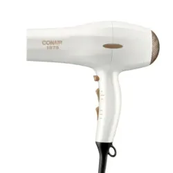 SECADOR DE CABELLO CONAIR DOBLE CERAMICA IONICO 1875W 2 VEL. 3 AJUSTES BLANCO