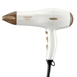 SECADOR DE CABELLO CONAIR DOBLE CERAMICA IONICO 1875W 2 VEL. 3 AJUSTES BLANCO